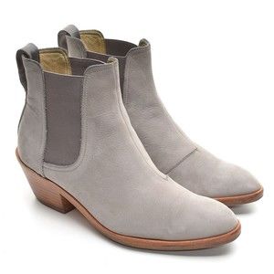 rag & bone Dixon Chelsea Boots 38 / 8 Gray Nubuck Pull On Booties Shoes